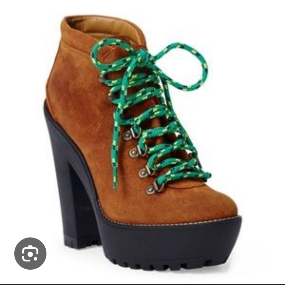 Ralph‎ Lauren Brown Heeled Boots with Brown Laces
